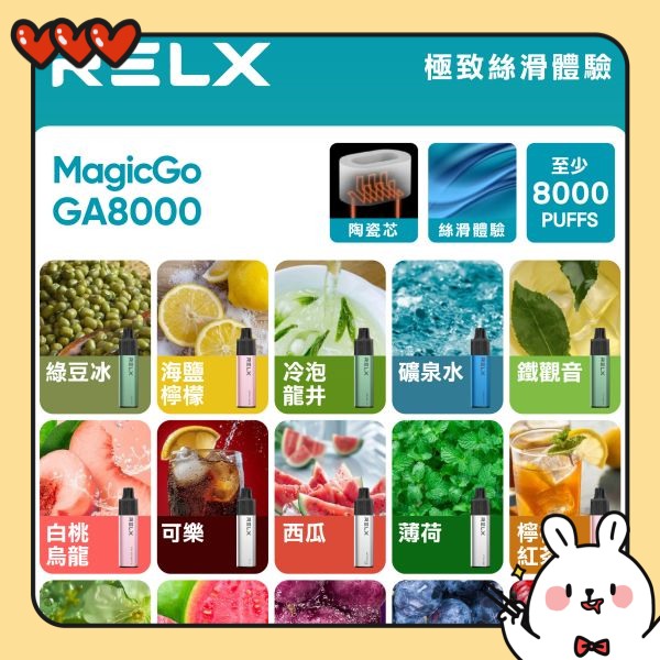 RELX拋棄式 RELX GA 8000口拋棄式電子煙 RELX一次性電子煙 電子菸線上購買